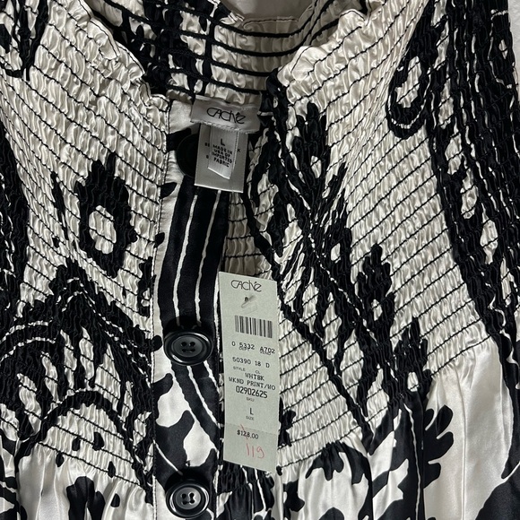 Cache Black and White Sleeveless Maxi Sundress 100% Silk - Picture 8 of 9